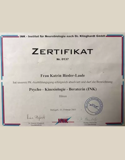 Psycho-Kinesiologie-Beraterin INK, Katrin Bieder-Laule